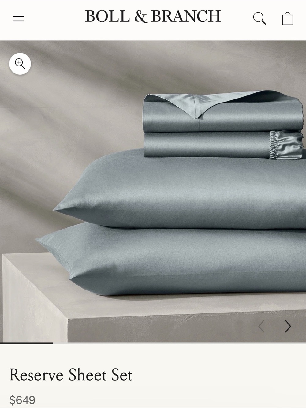 Boll & Branch Reserve Sheet Set — Bluestone King NWT